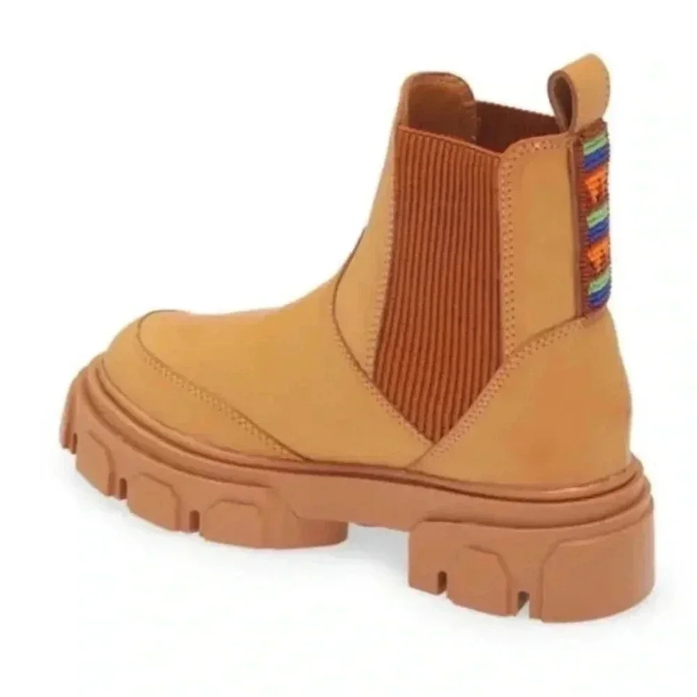 Farm Rio Lug Sole Beaded Platform Chelsea Boots